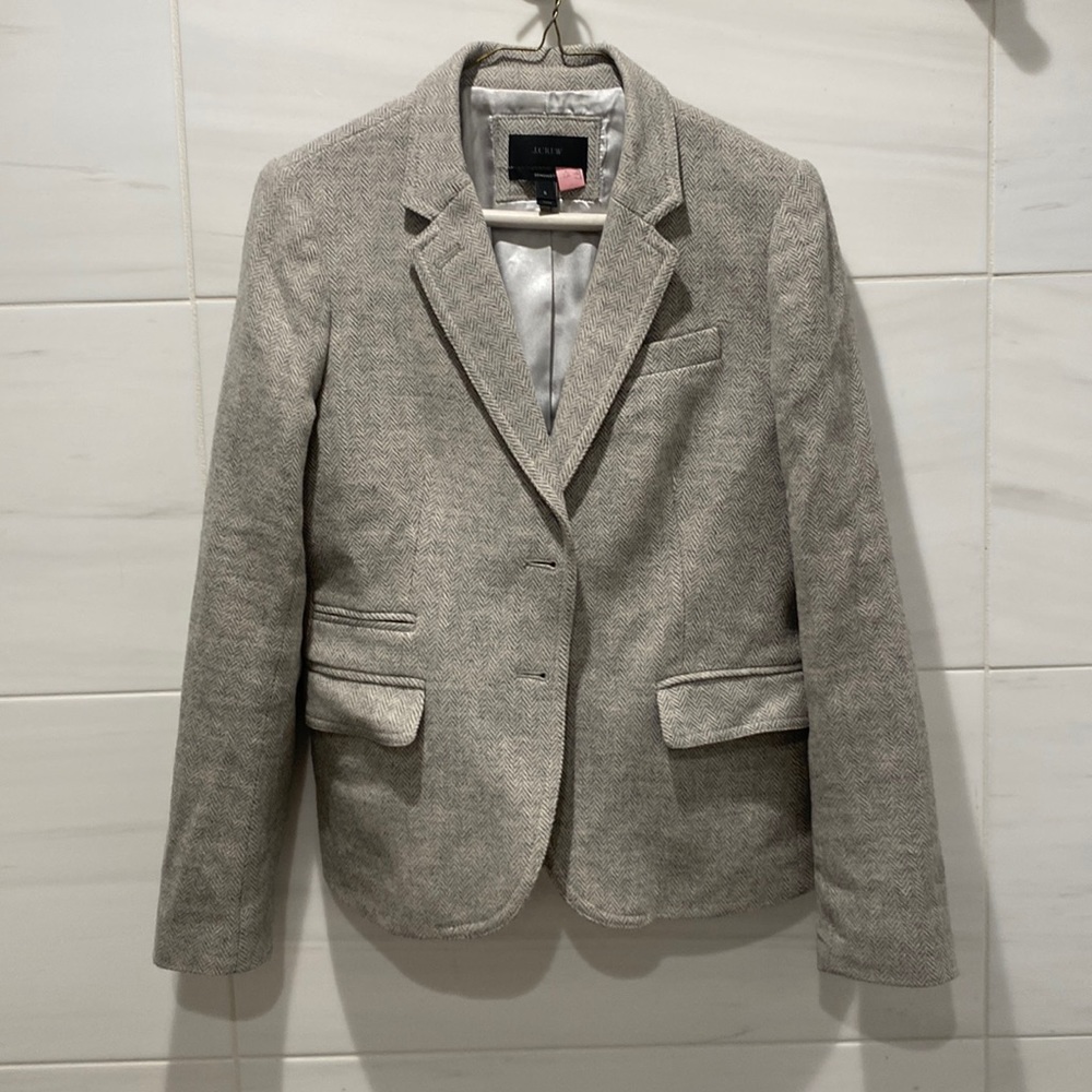 J. Crew grey herringbone blazer